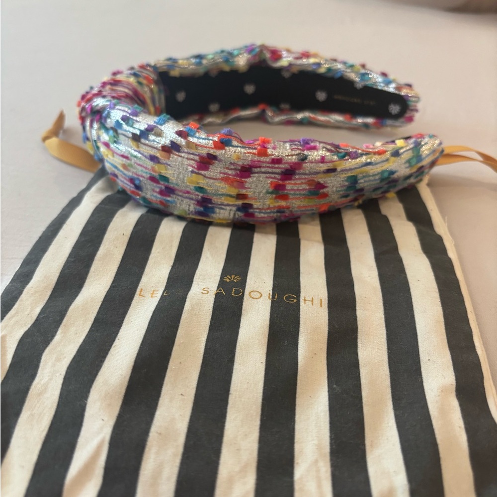 Lele Sadoughi Multicolor Metallic Knotted Headband - Picture 3 of 3